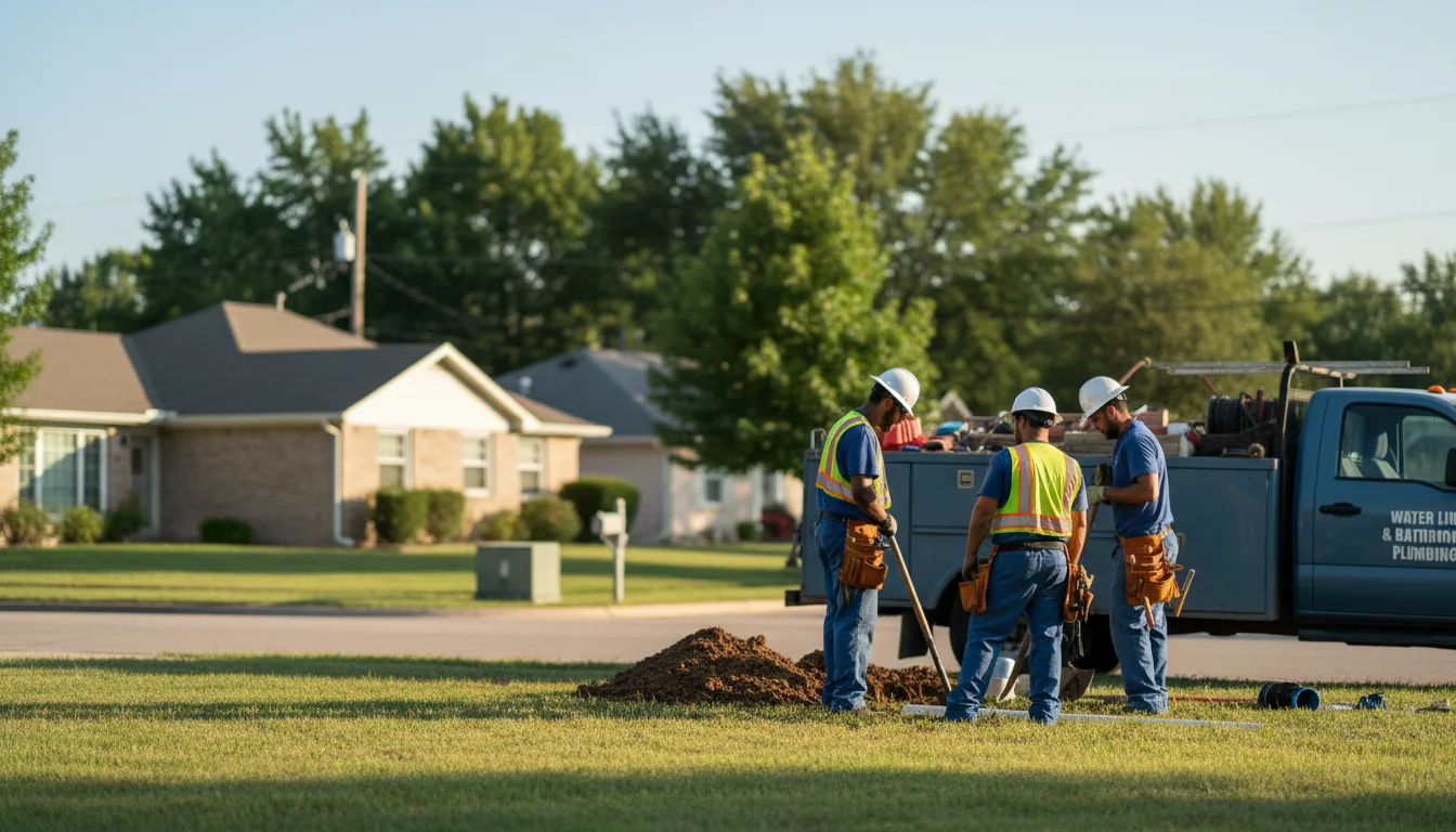 Residential water line and bathroom plumbing service in Leesport, PA